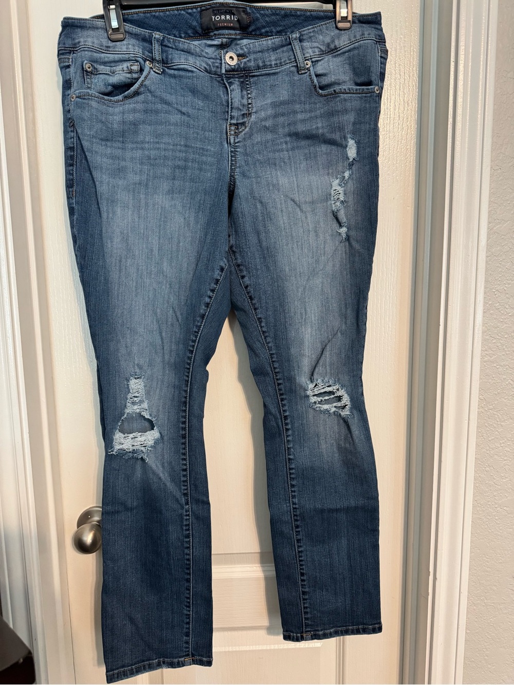 Torrid Distressed Straight Leg Jeans Boyfriend